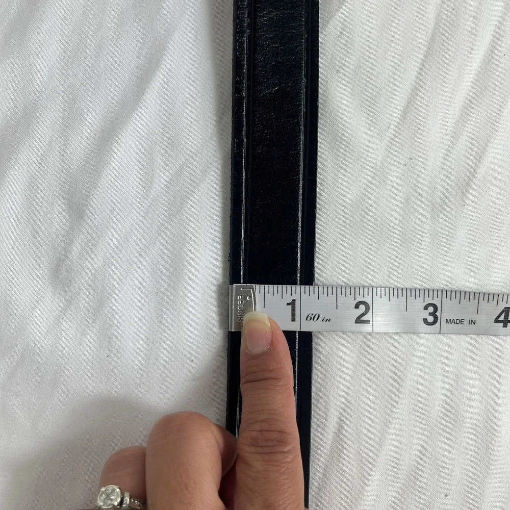 Unbranded Mens Black Genuine Leather Belt Size 48 Slim